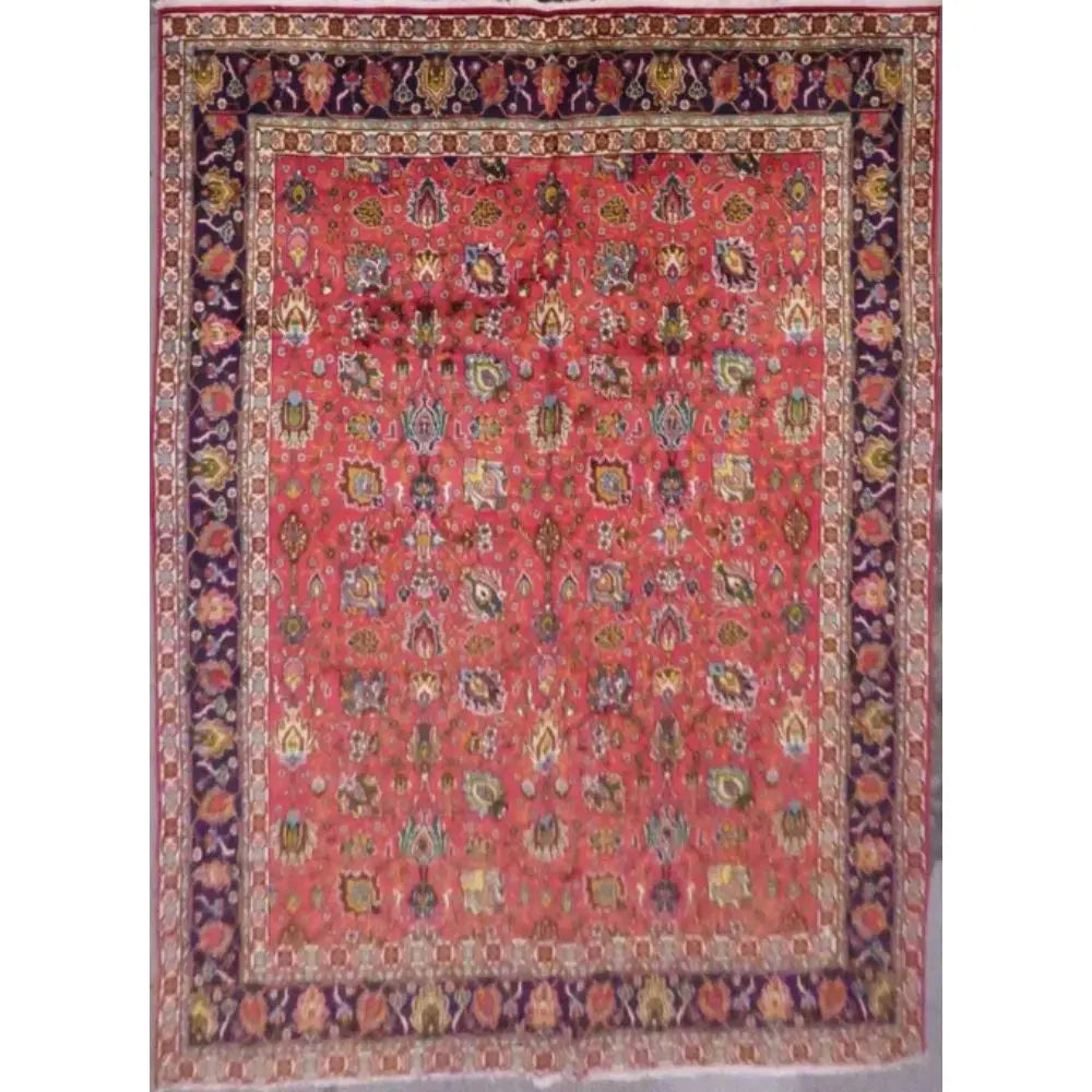One Of The Kind Persian Tabriz Rug 12'6" x 9'8" zandirugs
